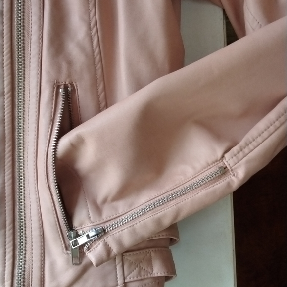 Lane Bryant Faux Leather Jacket 14/16 Pale Peach - Picture 4 of 9